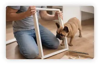 Home pet door installation image